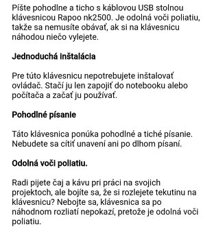 Klávesnica Rapoo NK2500 - 10