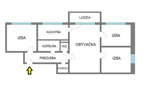 4-izbový byt, 71 m2, lodžia (7.p/10), Košice Výstavby - 10
