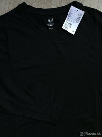 TRIČKO S DLH.RUKÁVOM čierne a biele H&M veľ. M (S) - 10