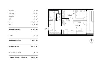 RADO | 2 izbový byt 58m² | Greencorner | Bratislava-Nové mes - 10