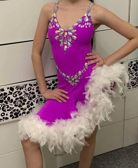 saty spolocenske tance junior 2 s bielym perim - 10