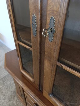 Rustikální příborník, kredenc, komoda + vitrína, masív - 10