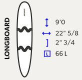 surfboard, surfing, Longboard 9'0 a Malibu 7'6 - 10