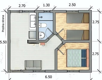 Modulový dom, mobilný domček, chata... 5.5mx6.5m - 10