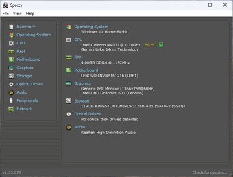 Lenovo Ideapad 3 /Intel N4020/4GB RAM/HD/128GB SSD/Bat ok - 10
