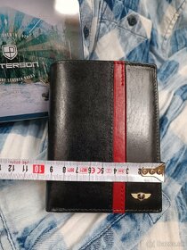 Čierno-červená PETERSON kožená peňaženka - 10