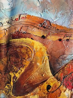 SHAUL KOSMAN - Saxofón a klavír (olejomaľba) nerámovaný - 10