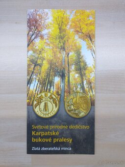 strieborné mince SK proof, pamätný list - 10