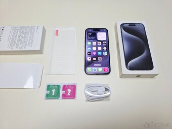 APPLE IPHONE 15PRO 256GB BLUE TITANIUM 256GB,BATERKA 100% - 10