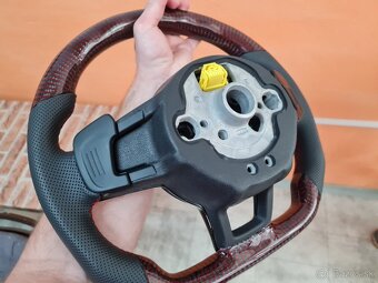 VOLANT VOLKSWAGEN R LINE GTI - KOZA / BIELY KARBON / BORDOVY - 10