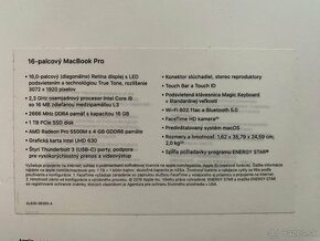 Macbook Pro 2019 16" s Touchbar/I9 2.3GHZ/16GB RAM/1TB SSD - 10