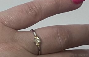 Diamantový prsteň biele zlato - 10