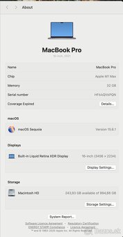 Macbook Pro M1 Max - 16”, 32GB Ram - 10