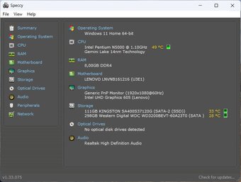 Lenovo Ideapad 330-15IGM /Intel N5000/8GB RAM/FHD/SSD+HDD - 10