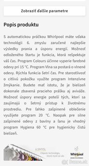 Whirlpool zhora plnená práčka - 10
