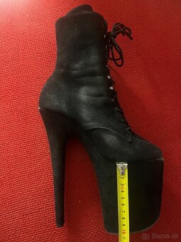 Pole dance Pleasers 39 tanečné čižmy čierne semišové - 10