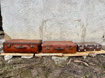 Starožitný starý retro cestovný kufor - 2ks - 10