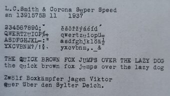 Starožitný písací stroj LC Smith Super Speed z roku 1937 - 10