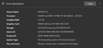 i7-4790K, 32GB DDR3, GeForce GTX 1060, 1TB SSD, 2x 1TB HDD - 10