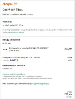 Retro herná konzola Anbernic RG Cube + pevný obal - 10