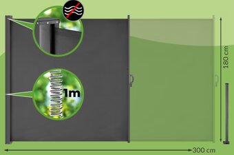 Bočná zaťahovacia markíza - rôzne rozmery - šedá a béžová - 10