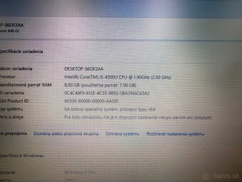 Notebook HP EliteBook 840 G1, i5, SSD 250 GB, 8 GB RAM - 10