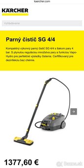 Kärcher - Parný čistič SG 4/4 v záruke, nevyužitý - 10