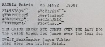 Starožitný švajčiarsky písací stroj PATRIA z roku 1938 - 10