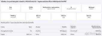 Whirlpool FXHP6 - el. teplovzdušná rúra - 10