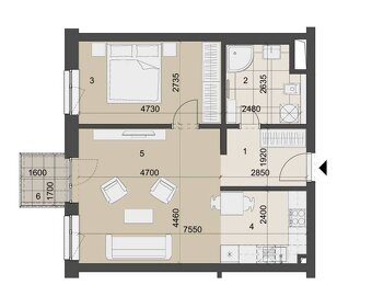 2 izbový byt v projekte Devínka s vlastným parkovacím státím - 10
