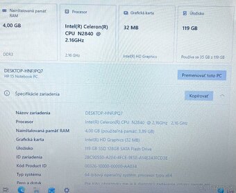 HP 15r / Celeron N2840 / 4GB RAM / 128GB SSD / 15.6" - 10