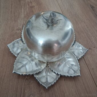 Starožitný set na štamperlíky - Sandrik jablko z alpaky - 10