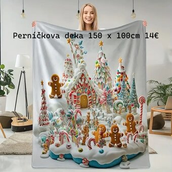 Perníčkové Vianoce ,obliečky ,vence na dvere NOVE - 10