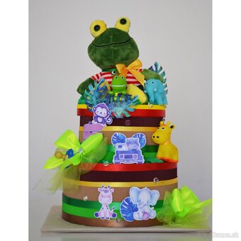 originálny darček pre bábätko - plienková torta - 10