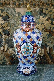 Velká třídílná čínská váza s víkem. Značená 100 cm - 10