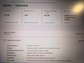 Notebook Dell Latitude 5401, i7, SSD 512 GB, 32 GB RAM,MX150 - 10