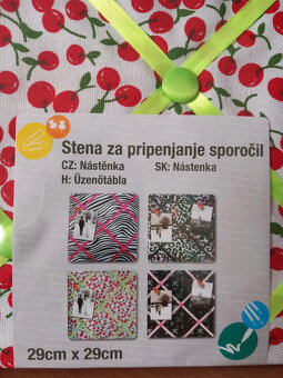 Látková nástenka, rám na fotky a odkazy 29x29 cm - nová - 10