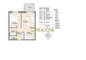 PREDAJ - novostavba - 2- izbový byt s balkónom a parkovacím - 10