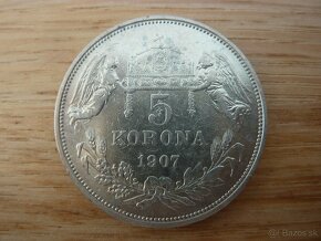 R-U 5 koruna 1907 KB vo veľmi peknom stave - 10