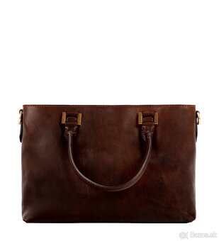 hnedá kožená kabelka - nová - 10