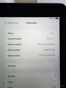 Apple iPad Wifi 128GB Space Gray 5 Generácia TOP STAV - 10