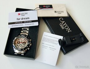 CAYON 80017 Chronograph - pánske štýlové celokovové hodinky - 10