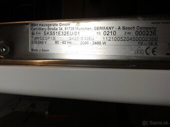 Umývačka riadu na kuchynskú linku "Bosch SE5P1B" - 10