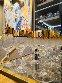 Sada pohárov z krištálového  skla LR Czechoslovakia,posielam - 10