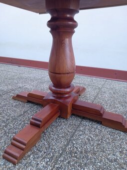 Rustikální jídelní set, rozkládací stůl, 6 židlí, masív - 10