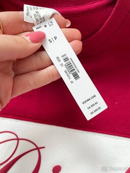 Victoria’s Secret PINK bordovo biela mikina S - 10