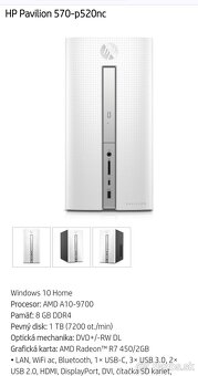 Predám PC HP Pavilon 570 - 10