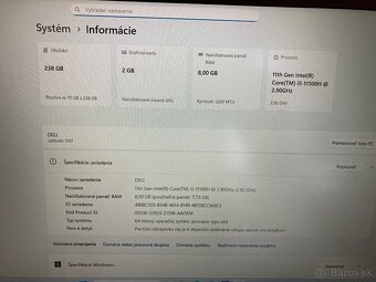 Notebook DELL LATITUDE 5521 i5-11500H MX450 2GB - 10