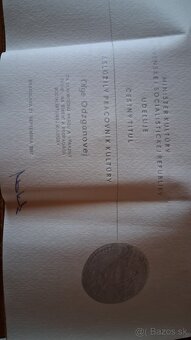 PLAKETA  Zaslúžilý pracovník kultúry - 10