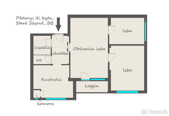 DOHODA / 3i byt BB / MATEJA BELA / STARÁ SÁSOVÁ / LOGGIA - 10